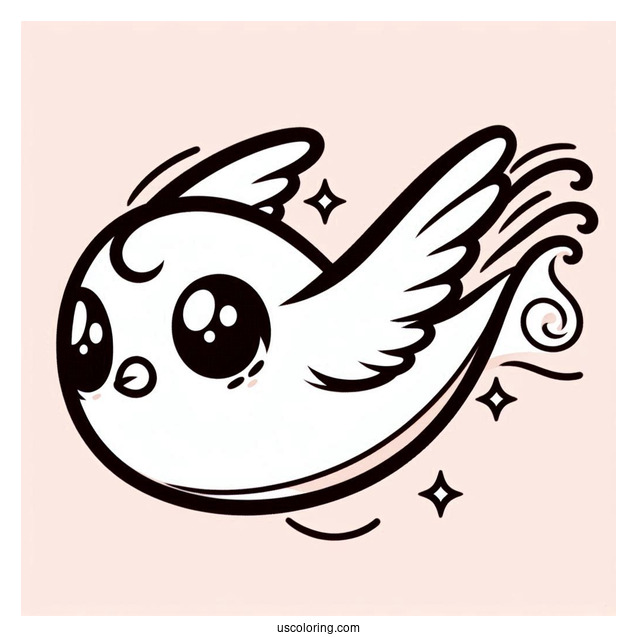 Kawaii Wave The Swallow Coloring Sheet V2