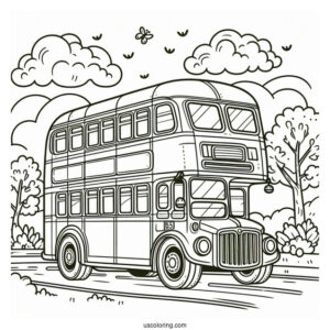 Double Decker Bus Coloring Page