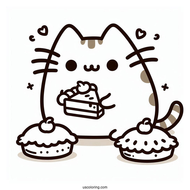 Happy Pusheen Eating Some Pie