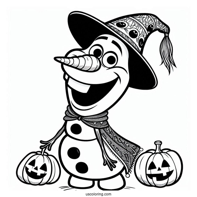 Halloween Themed Olaf Coloring Sheet