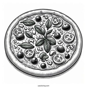 Authentic Italian Pizza Coloring Page