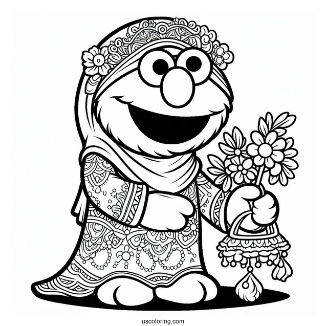 Simple Elmo Coloring Sheet For Kids