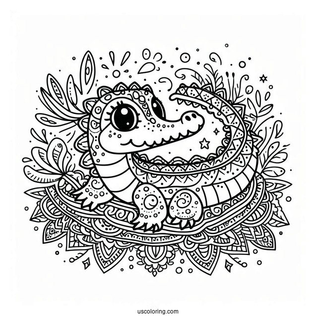 Vector The Crocodile Coloring Page For Kids