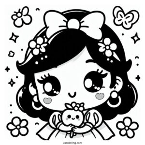 Cute Kawaii Snow White Coloring Picture
