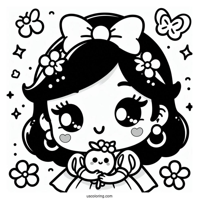 Cute Kawaii Snow White Coloring Picture