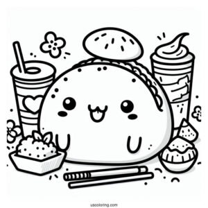 Kawaii Sumikko Gurashi Coloring Page In Bento