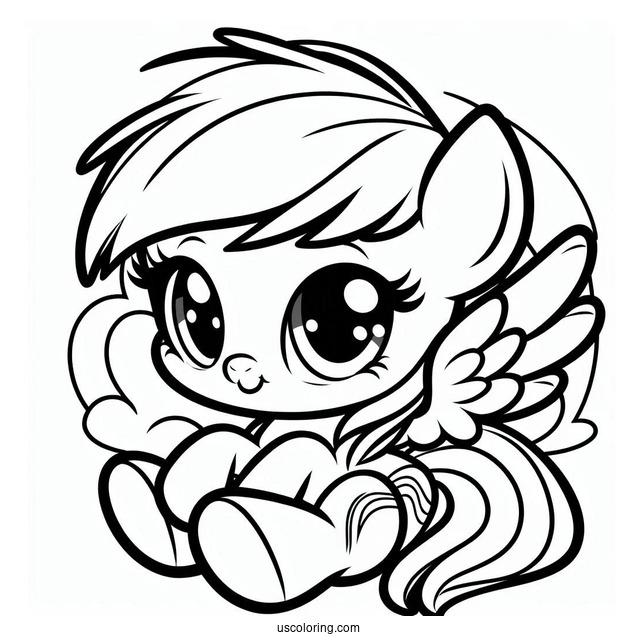 Baby Rainbow Dash Coloring Page For Preschoolers
