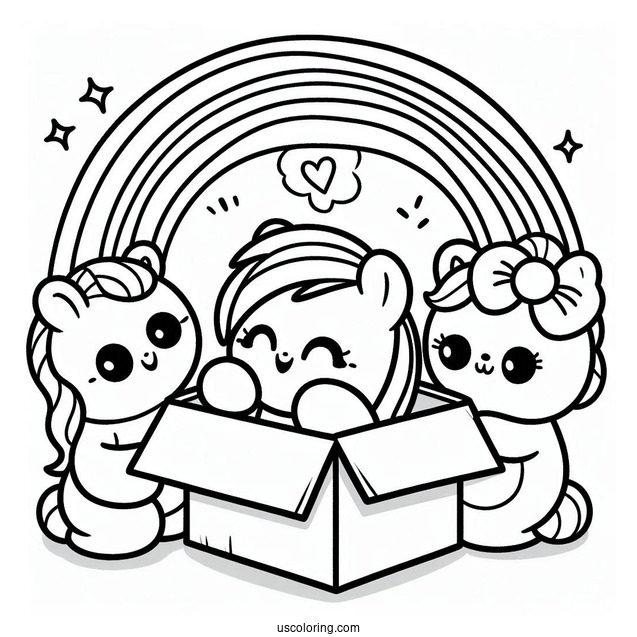 Rainbow Friends Coloring Page Looking At Odd Box