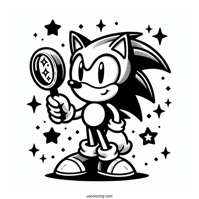 Sonic Pointing Finder With Stars To Color