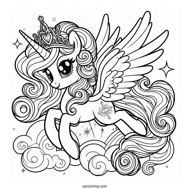 Cartoon Princess Celestia Flying