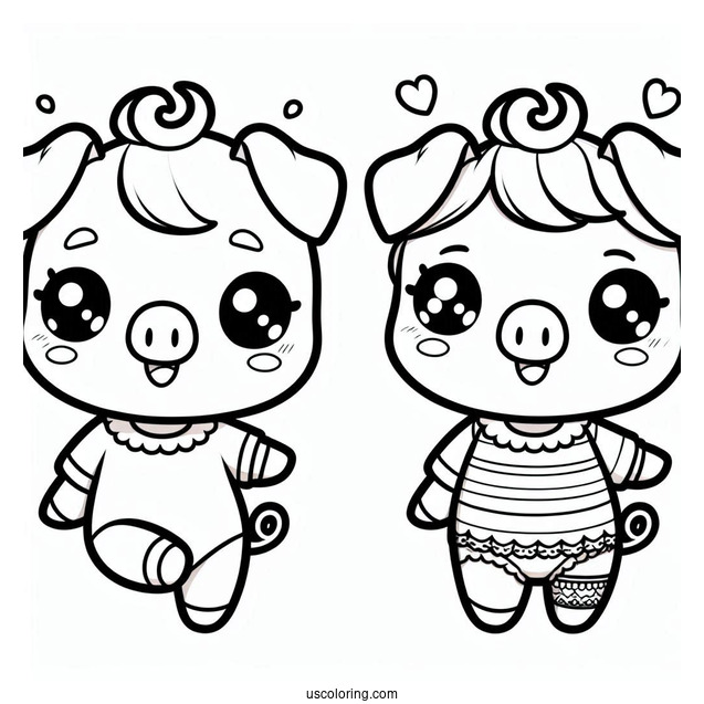 Cute Chibi Piglet Coloring Pages For Kids