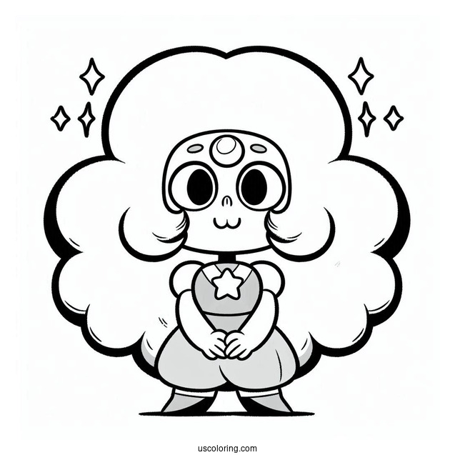 Steven Universe Coloring Page Of Simple Garnet For Preschoolers