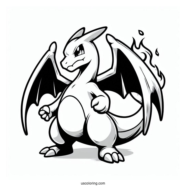 Easy To Color Charizard