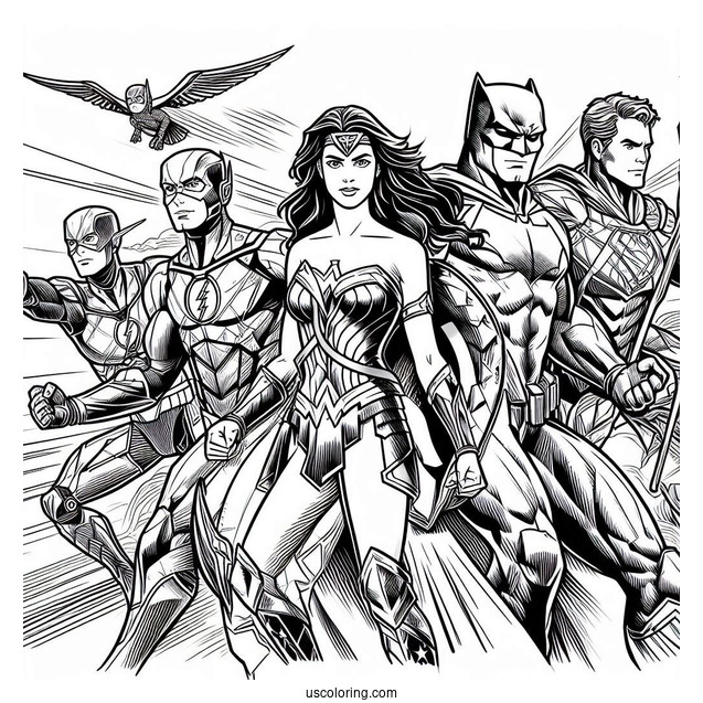 Justice League Coloring Page Poster