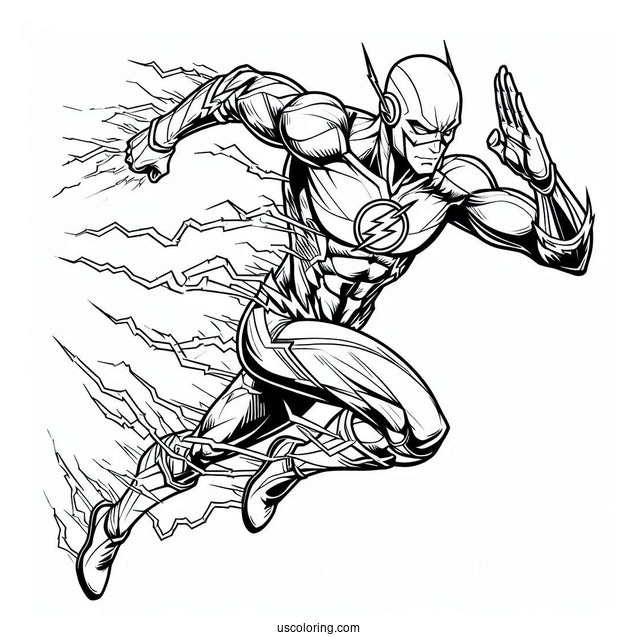 Justice League Coloring Page Of Easy Outline Of The Flash