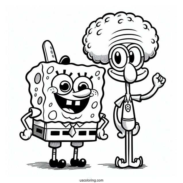 Harold and Margaret SquarePants SpongeBob Coloring Page