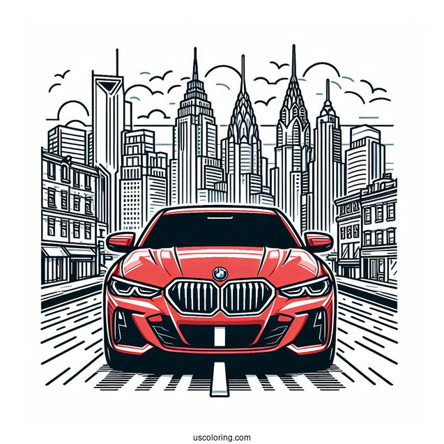 2024 BMW Coloring Page XM Label Red In The City