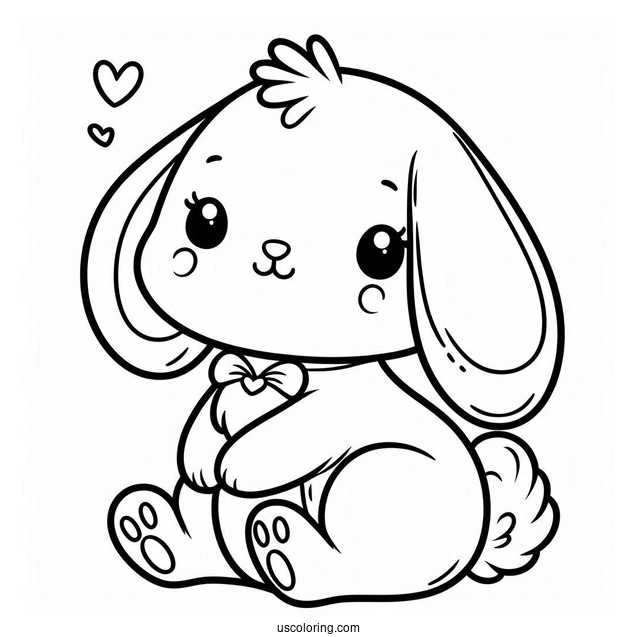 Easy Outline Of Baby Rabbit For Kids