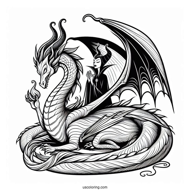 Sleeping Beauty Dragon Maleficent Coloring Page