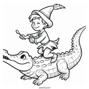 Peter Pan Tick Tock Crocodile To Color