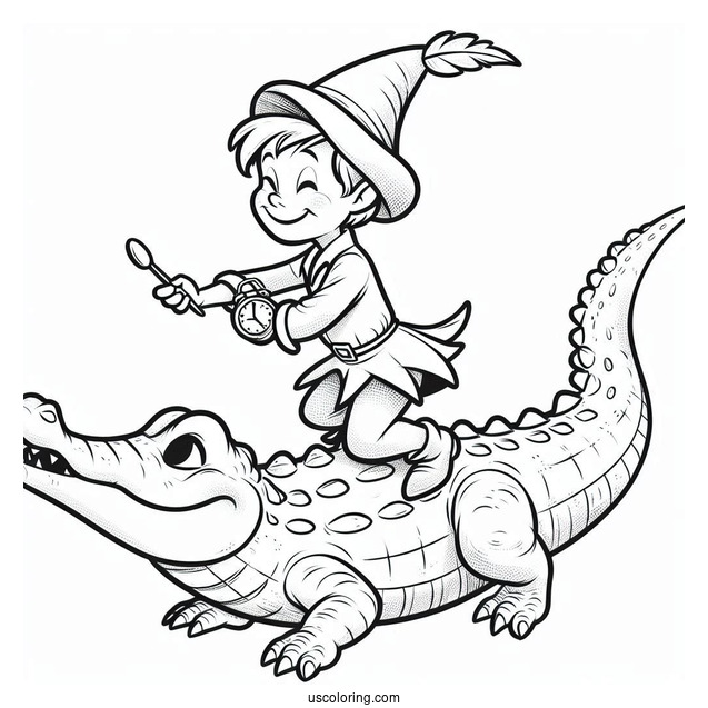 Peter Pan Tick Tock Crocodile To Color