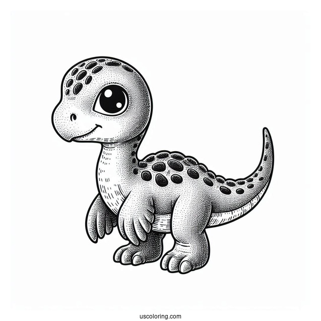 Minmi Dinosaur Coloring Page Of With Textured Skin For Kids