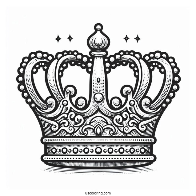 Big Realistic Crown Coloring Page