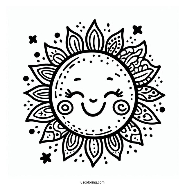 Smiling Sun Coloring Page
