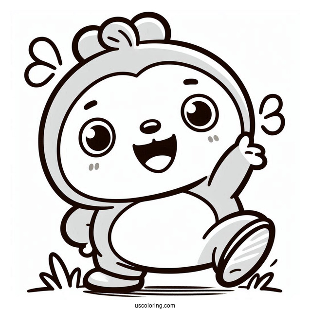 Pororo Coloring Page Of Rody Grinning And Waving