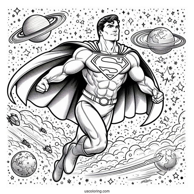 Superman Flying In Outer Space
