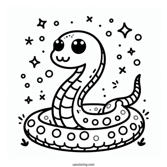 Simple Snake To Color For Kids