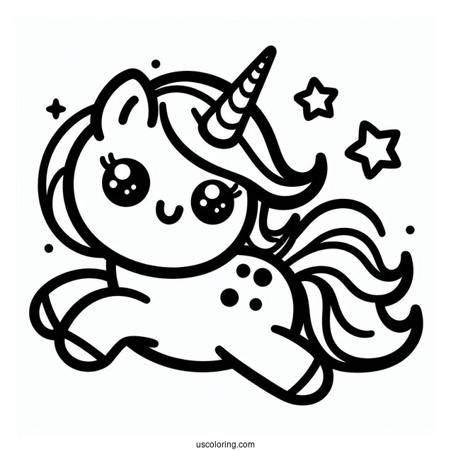 Easy Unicorn Emoji Coloring Page