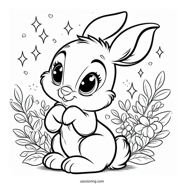 Cute Thumper Bunny Coloring Page