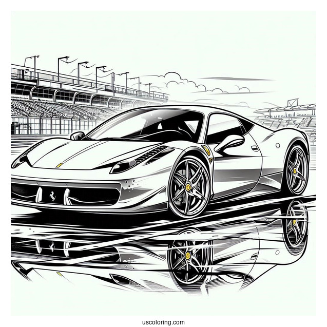 Ferrari 458 Coloring Sheet