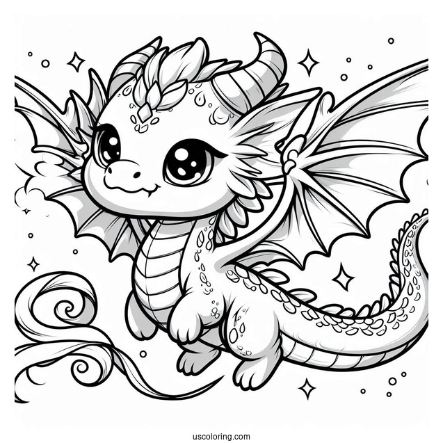 Super Cute Dragon To Color In