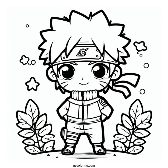 Adorable Chibi Naruto Coloring Page For Preschoolers