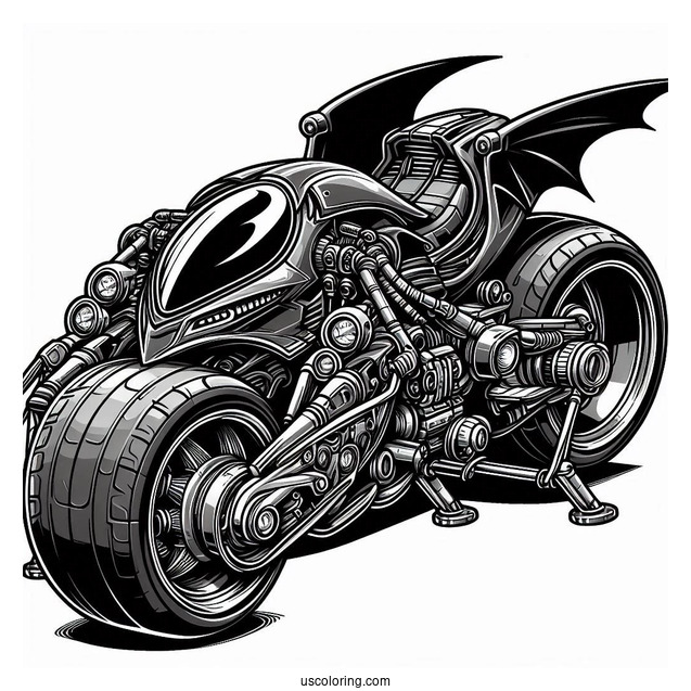 Batpod Motorcycle From Dark Knight Coloring Sheet