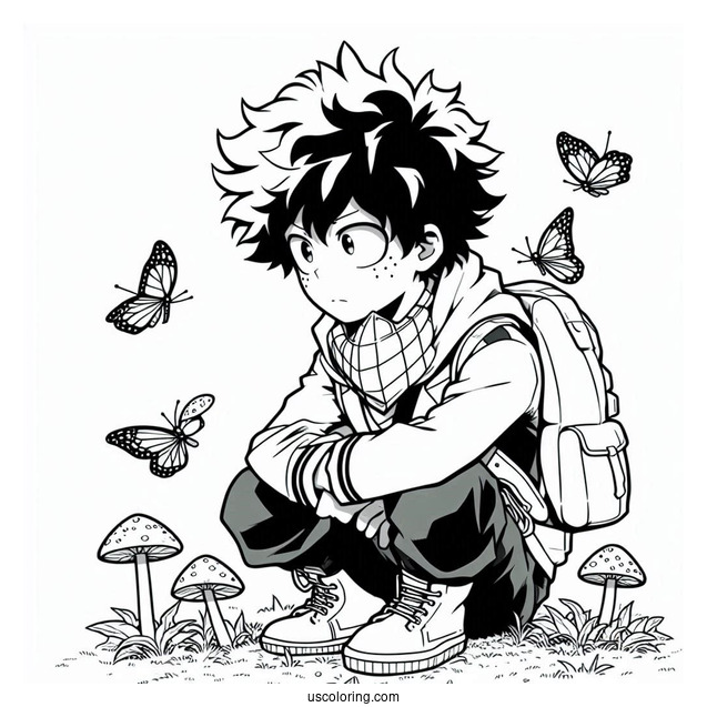 Deku Coloring Page Izuku Midoriya With Shoto Todoroki