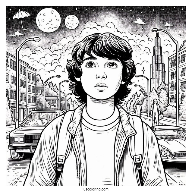 Coloring Sheet For Mike Wheeler