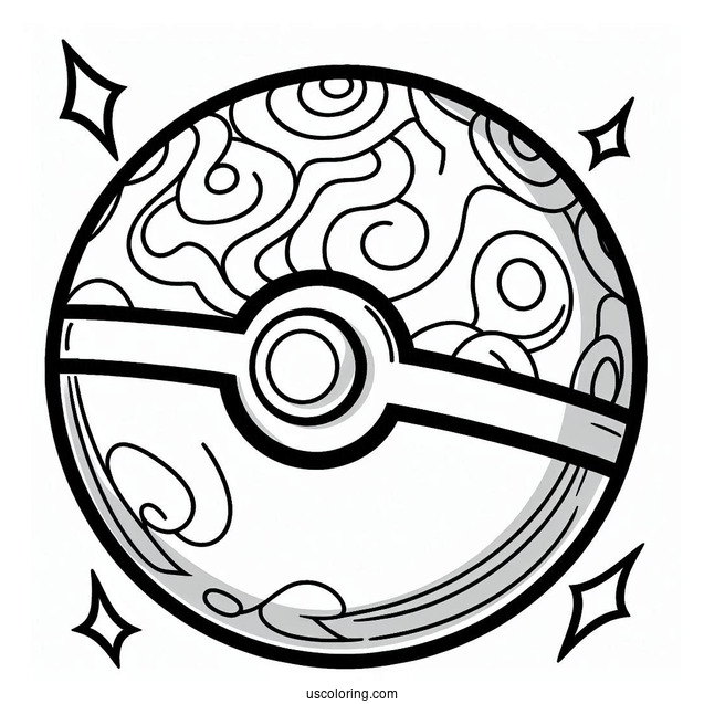 Unite Ball Pokéball Coloring Page