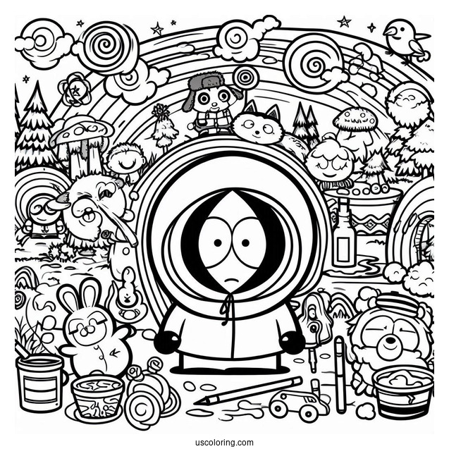 Full Page South Park Coloring Page Of Characters