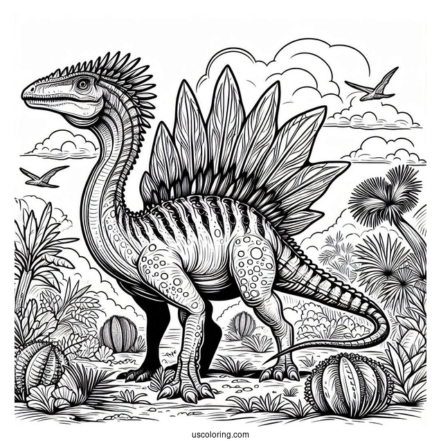 Dinosaur Coloring Page Of Dangerous Cryolophosaurus