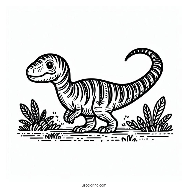 Striped Maiasaura Coloring Page For Kids