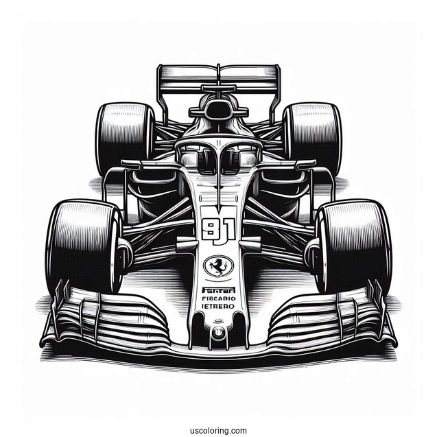 F1 Coloring Page Ferrari Race Car