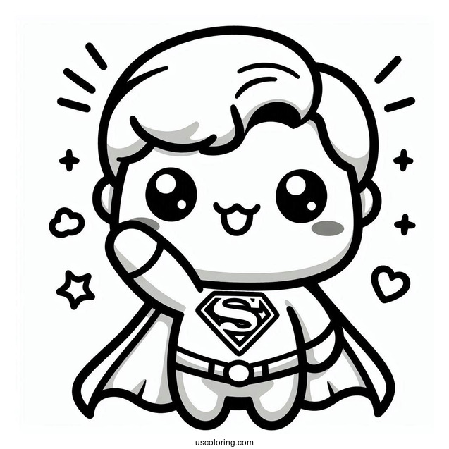 Cute Kawaii Superman Coloring
