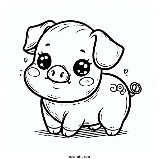 Cute Teacup Pig Coloring Page