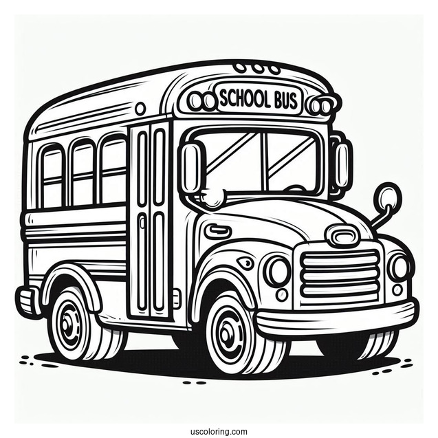 Simple Outline Of School Bus For Preschoolers