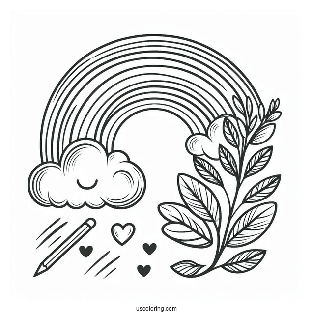 Coloring Page Of Rainbow For Toddlers