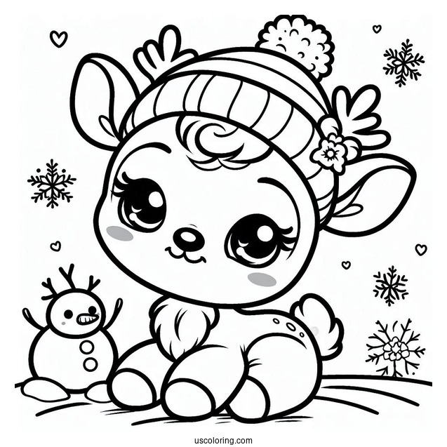 Baby Rudolph Coloring Page