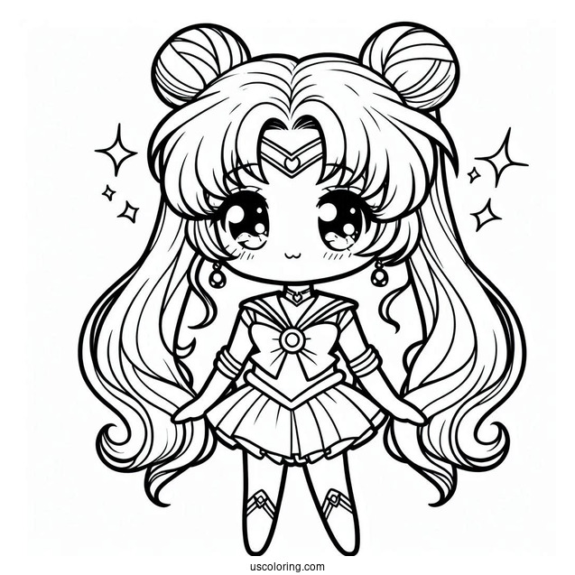 Chibi Sailor Jupiter Coloring In For Preschoolers(1)